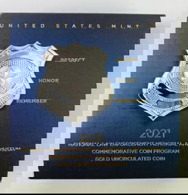 2021 US Mint $5 UNC National Law Enforcement Commemorative Gold Coin