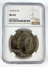 1974 D NGC Graded MS 64 Eisenhower Dollar