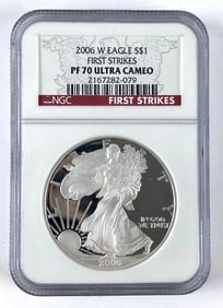 2006 W First Strikes Graded NGC PF 70 UC FS American Silver Eagle Dollar