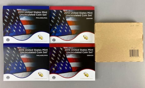 Group of 6 Denver and Philadelphia US Mint Uncirculated Coin Sets