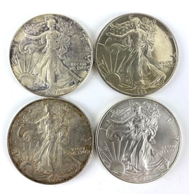 Group of 4 American Silver Eagles
