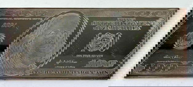 The Washington Mint 2004 $100 Silver Proof Certificate