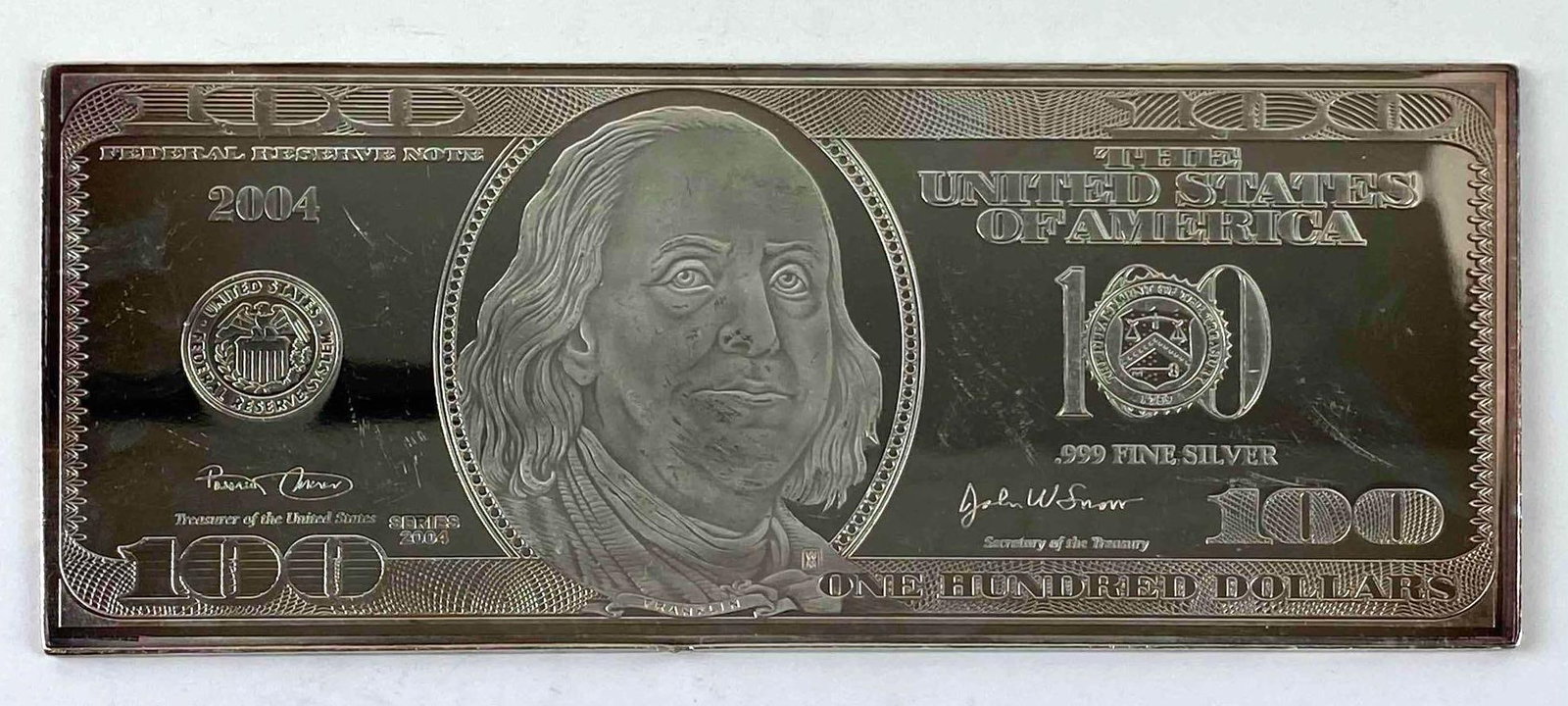 The Washington Mint 2004 $100 Silver Proof Certificate (1 of 2)