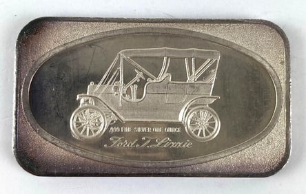 Madison Mint Ford T Lizzie 1 oz .999 Fine Silver Ingot/ Bar