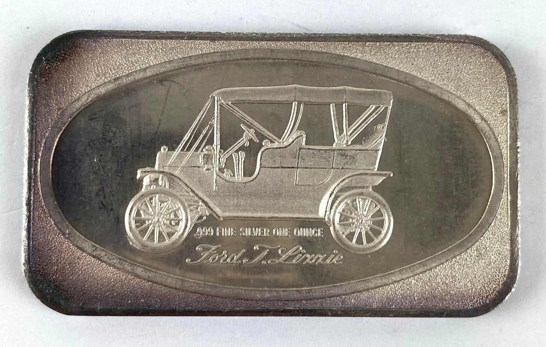 Madison Mint Ford T  Lizzie 1 oz .999 Fine Silver Ingot/ Bar (1 of 2)