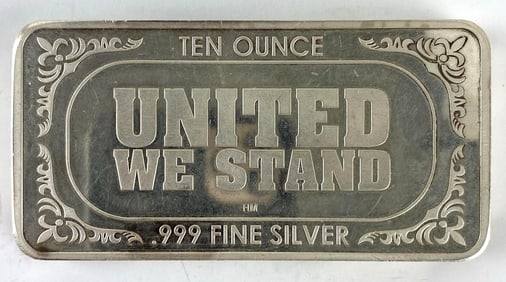 Highland Mint United We Stand 10 oz .999 Fine Silver Ingot/ Bar