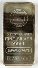 Engelhard 10 oz .999 Fine Silver Ingot/ Bar