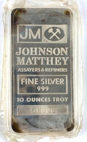Johnson Matthey 10 oz .999 Fine Silver Ingot/ Bar