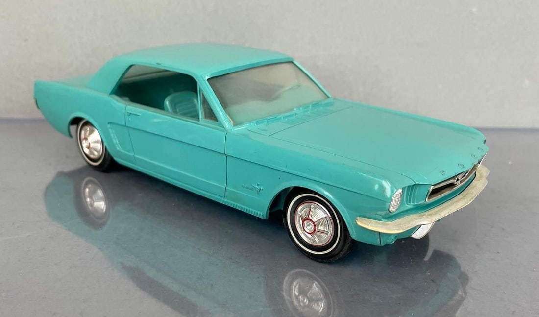1964 1/2 Ford Mustang Dealership Promo Car: Teal, matching interior, scuffs, coaster