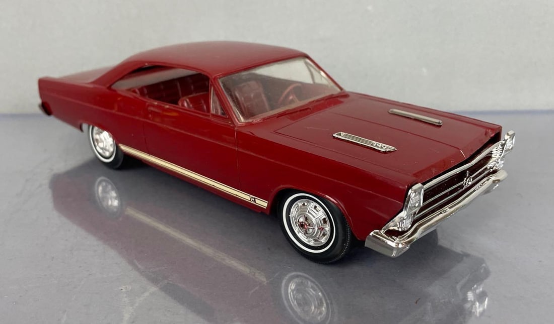 1966 Ford Fairlane Dealership Promo Car: Maroon, matching interior, loose grille, some scuffs, coaster