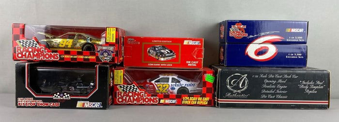 Group of 7 Racing Champion Die-Cast NASCAR Vehicles