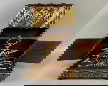 French Red Boulle Liquor Tantalus/Cabinet