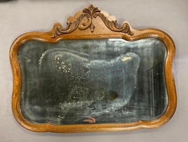 Antique Oak Wall Mirror