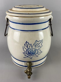 Antique Western Stoneware 2 Gallon Water Cooler