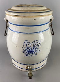 Antique Western Stoneware 4 Gallon Water Cooler