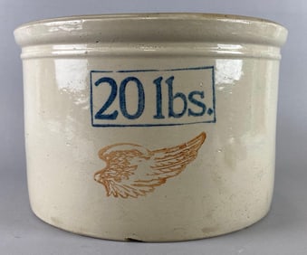 Antique Redwing Stoneware 20 Pound Butter Crock