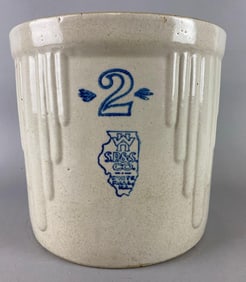 Antique S.P & S. Stoneware 2 Gallon Crock