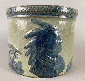 Antique Old Sleepy Eye Stoneware Crock