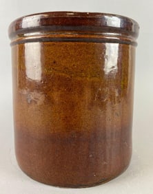 Antique Brown Slip Stoneware 1 Gallon Crock