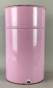 Vintage Enamelware Pink Trashcan
