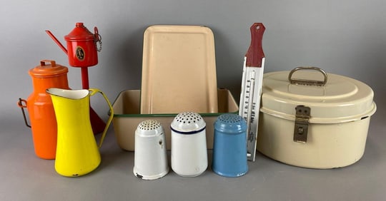 Group of Vintage Enamelware Items