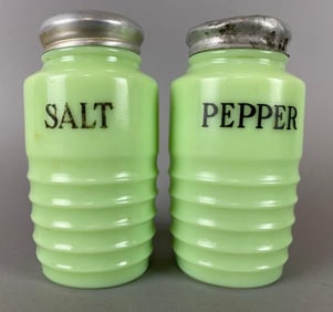 Set of Vintage Jadeite Salt And Pepper Shakers