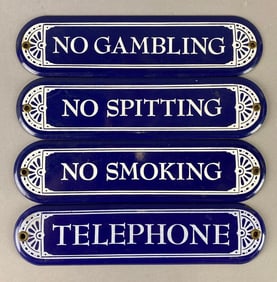 Group of 4 Enamel Signs