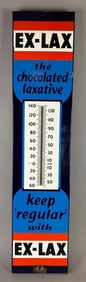 Ex-Lax Enameled Porcelain Advertising Themometer