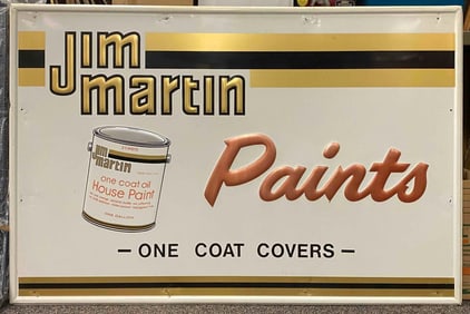Vintage Jim Martins Paint Advertising Metal Sign