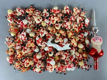 Vintage Santa Claus Tree Ornaments and Tree Topper