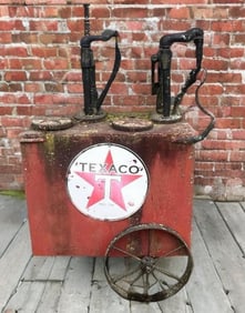 Vintage Texaco Oil Pump Cart