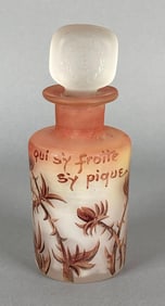 Vessière Nancy Signed Hand Painted Satin Glass Perfume Bottle