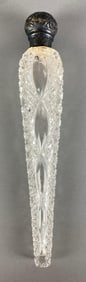 Antique Cut Crystal and Silver Cap Perfume Bottle