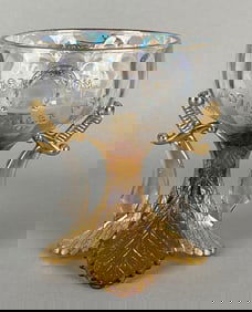 1909 Shriners Masonic Convention Pittsburgh PA Louisville KY Glass Goblet