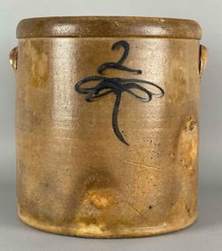 Antique 2 Gallon Cobalt Bee Sting Stoneware Crock