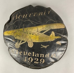 1929 Cleveland Ohio Souvenir Leather Cushion