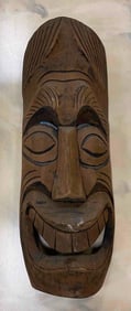 Hand Carved Tribal Mask Wall Art