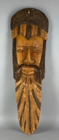 Hand Carved African Man Folk Art Wall Art