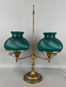 Antique Brass Double Student Lamp