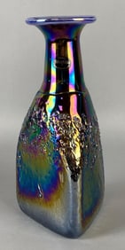 Jozefina Krosno Multi-Colored Iridescent Art Glass Vase