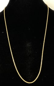 14k Gold Twisted Braid Chain Necklace