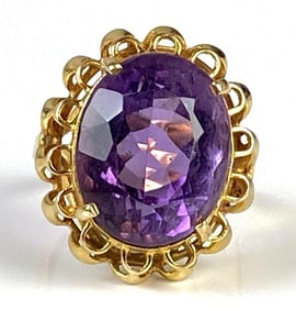 14K Gold Amethyst Ring
