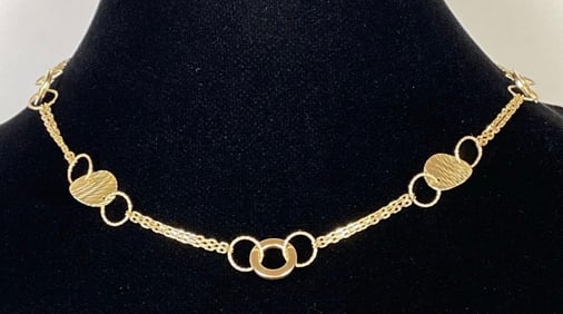 14K Gold Circle Chain Necklace
