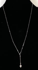 14K White Gold Flat Link Chain Infinity Necklace