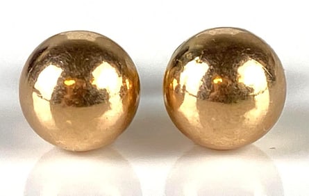 Pair of 14K Gold Ball Stud Earrings