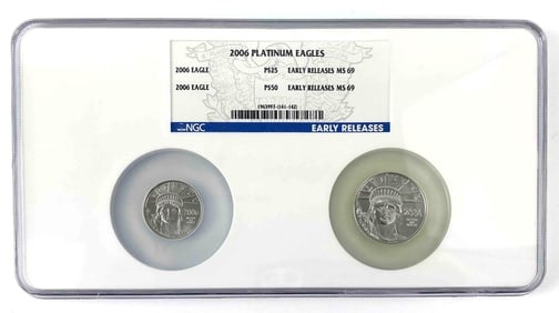 2006 P $25 and $50 Platinum Eagles NGC Graded MS 69 ER