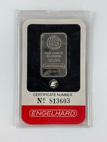 Engelhard 1 oz 99.95 Platinum Ingot/ Bar
