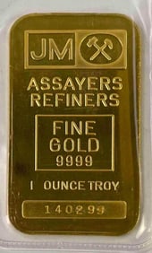 Johnson Matthey 1 oz .9999 Fine Gold Ingot/ Bar