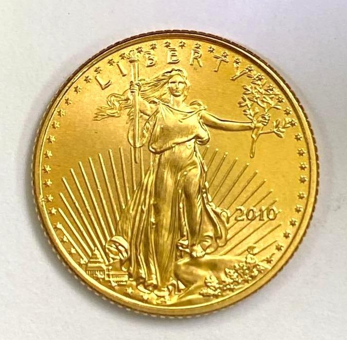 2010 US Mint $5 1/10 oz American Gold Eagle (1 of 2)