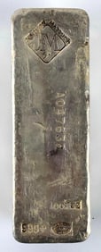 Johnson Matthey 100 oz .999 Silver Ingot/ Bar